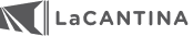 Logo consisting of a stylized triangular shape followed by the text La CANTINA in uppercase letters