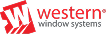 Logo of Western Window Systems featuring stylized red and black design with the letters 'W' and the company name in red and black text